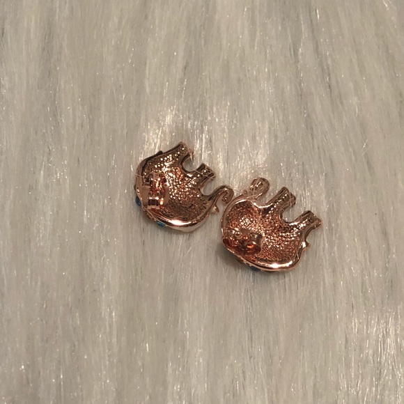 Rose Gold Elephant Earrings - Picture 5 of 5